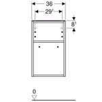 Mueble lateral Geberit Smyle Square abierto: 36x60x29.9cm, Blanco